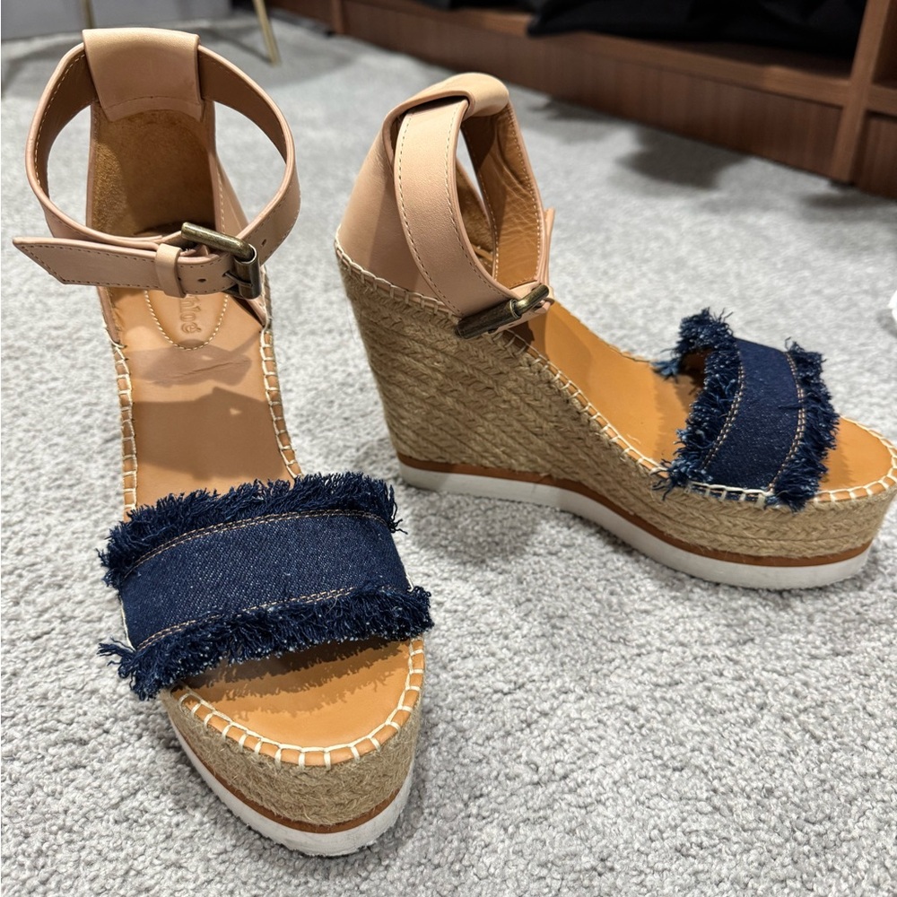 See By Chloe Denim Espadrille wedge, 39